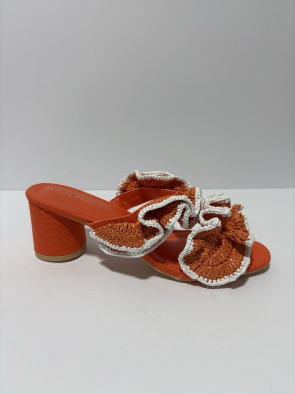 Azalea Wang Women’s Chahna Orange Block Heel Sandals, Size 9 M